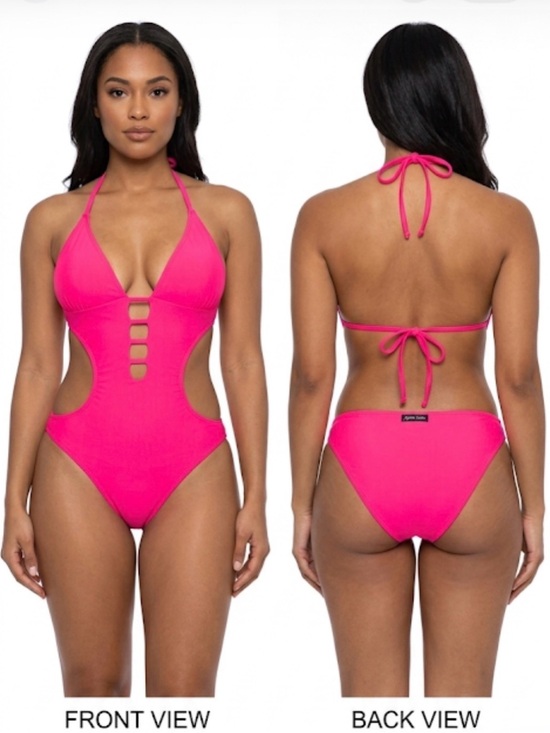 Apollo Swim Other - Neon Pink Y2K One-Piece Swimsuit with Side Cut-Outs - size Large